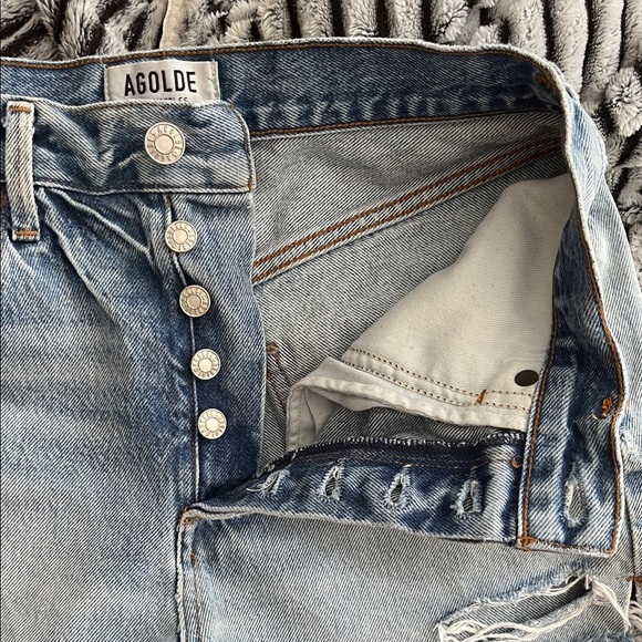 AGOLDE Jaden Distressed Jean Shorts in Surreal size 26 - Picture 8 of 15